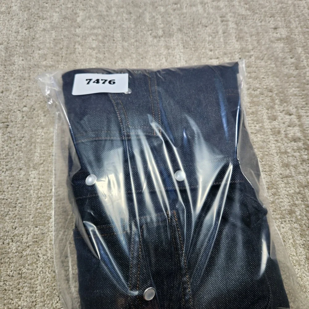 Denim & Co Pearl Snap Shirt Women Large Soft‎ Stretch Denim Dark Cowgirl Rodeo